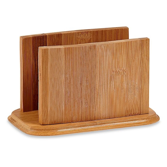 slide 1 of 2, Home Basics Bamboo Napkin Holder, 1 ct