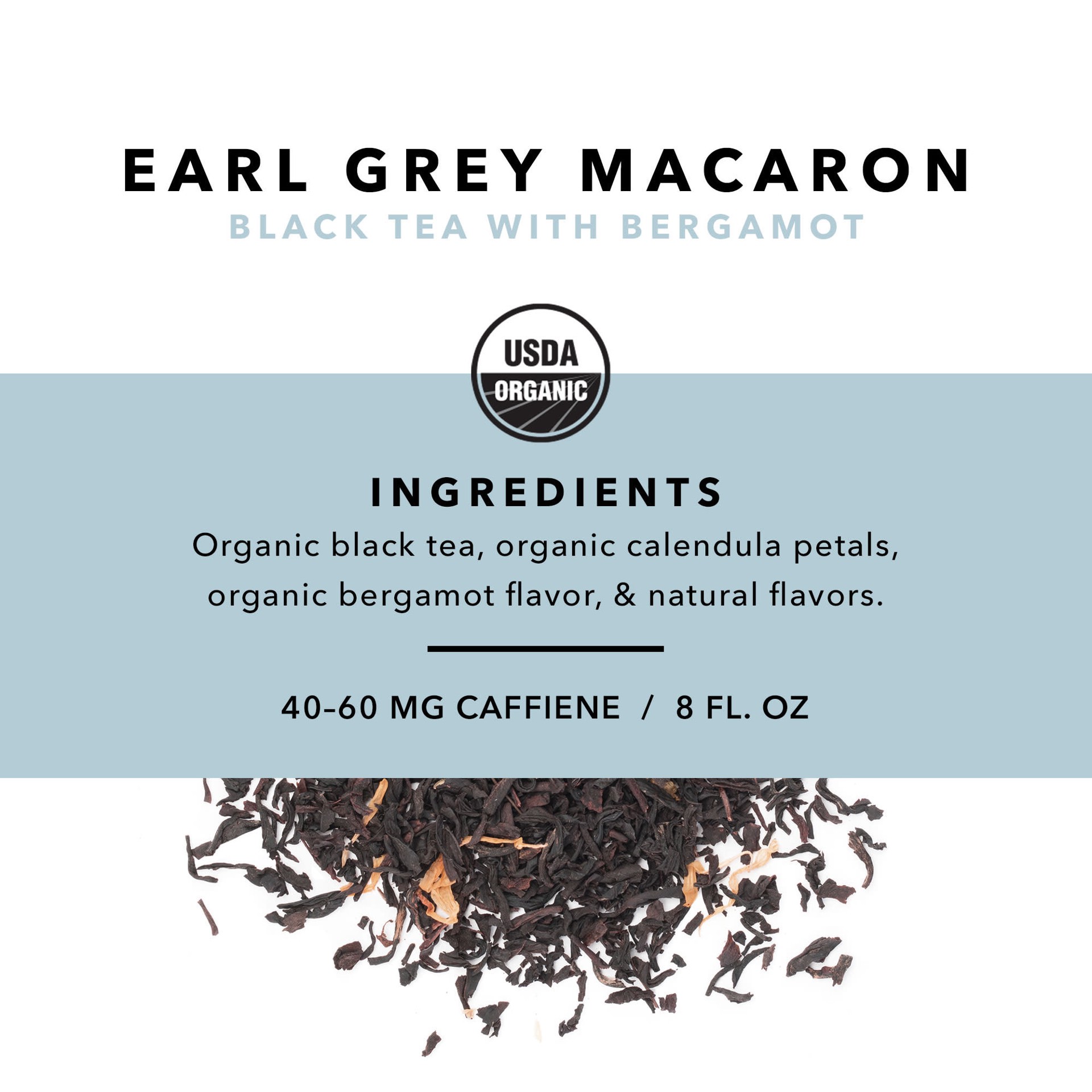 slide 5 of 5, Pinky Up Earl Grey Macaron Loose Leaf Tea | Whole Leaf Organic Black Tea, 40-60mg Caffeine Per Serving, Naturally Calorie Free & Gluten Free | 2.5 Ounce Tin, 25 Servings, 1 cnt