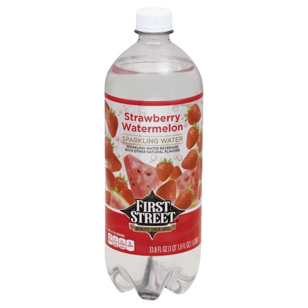 slide 1 of 1, First Street Strawberry Watermelon Sparkling Water - 1 liter, 1 liter