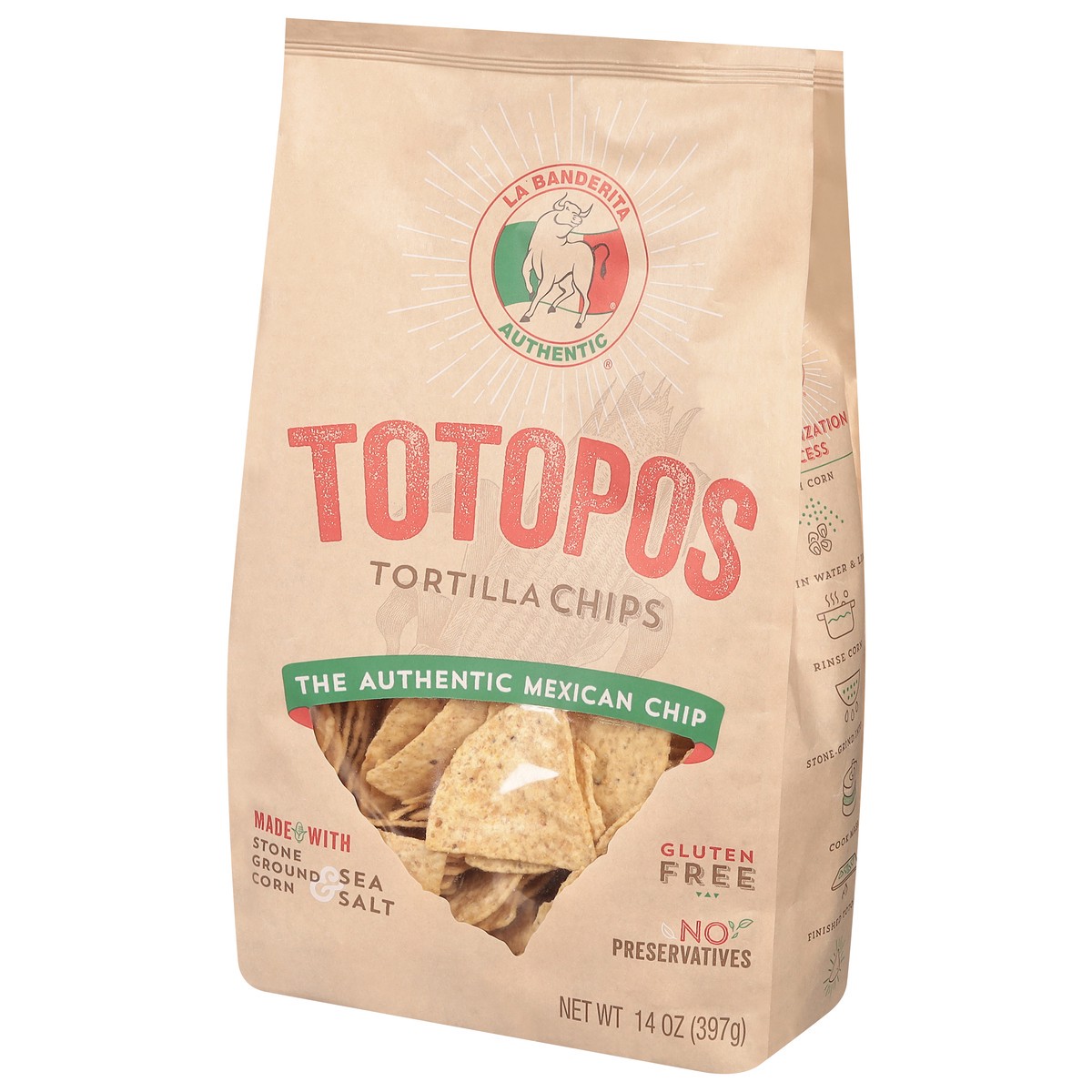 slide 4 of 9, La Banderita Totopos Tortilla Chips 14 oz, 14 oz