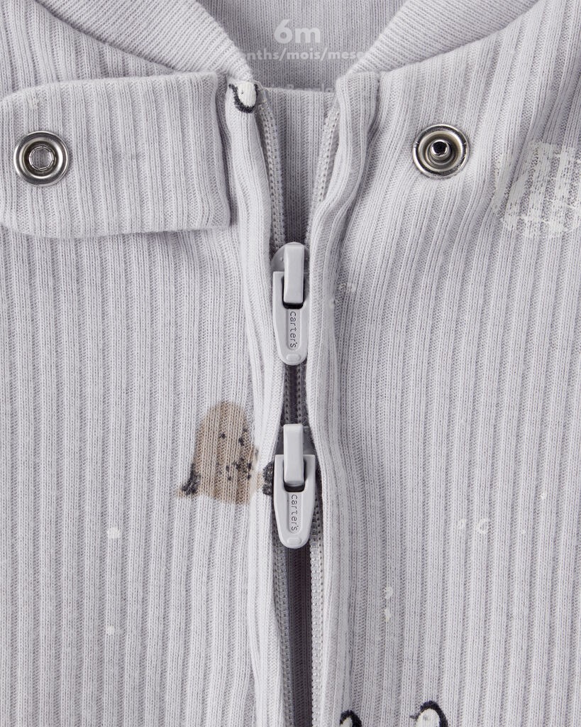 slide 2 of 3, Carter's Carters Baby Penguin Print Cotton Long-Sleeve Sleep & Play - Grey Grey NB, 1 ct