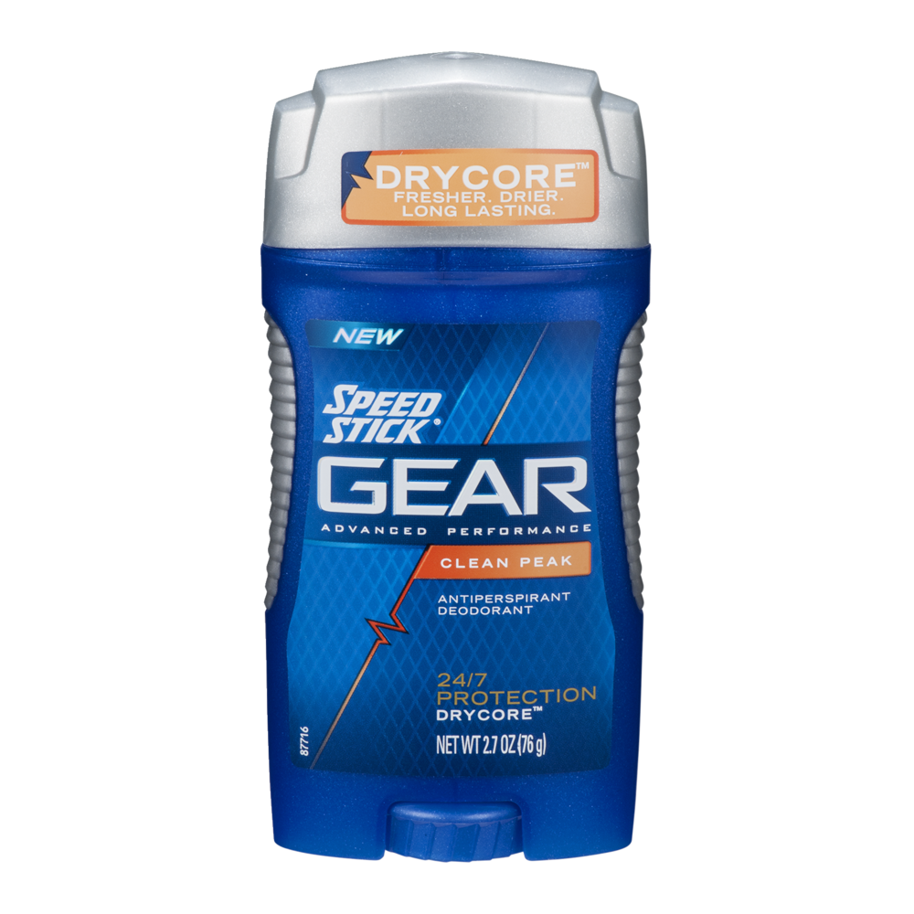 slide 1 of 1, Speedstick Speed Stick Dry Core Gear Clean Peak Antiperspirant, 2.7 oz