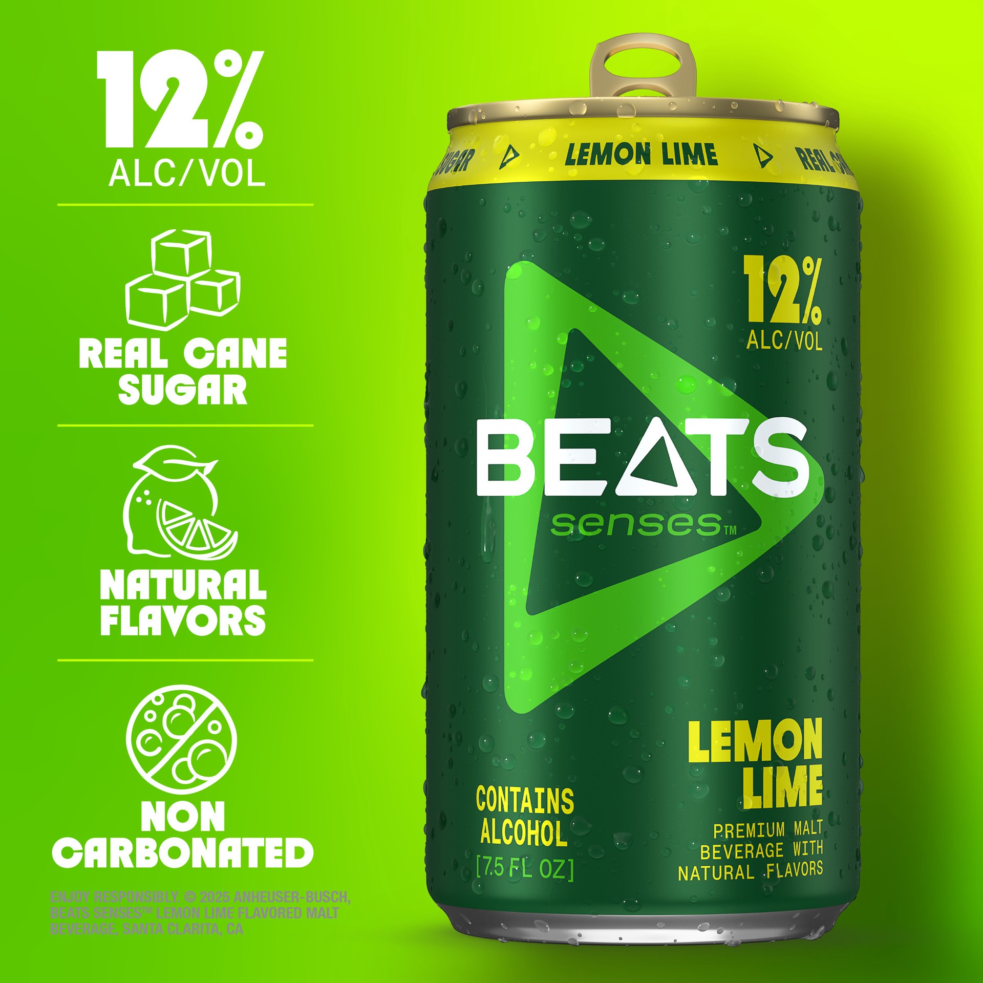 slide 4 of 6, Beats Senses Premium Lemon Lime Malt Beverage 7.5 fl oz, 7.5 fl oz