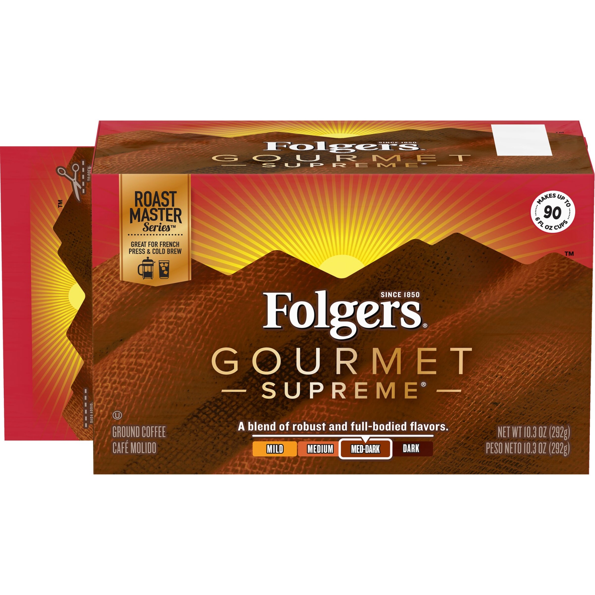 slide 1 of 3, Folgers Ground Coffee - Gourmet Supreme - Dark, 10.3 oz