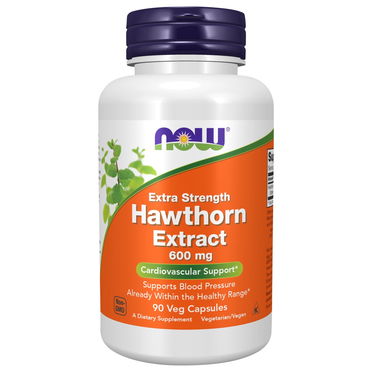 slide 1 of 4, NOW Hawthorn Extract 600 mg, Extra Strength - 90 Veg Capsules, 90 ct