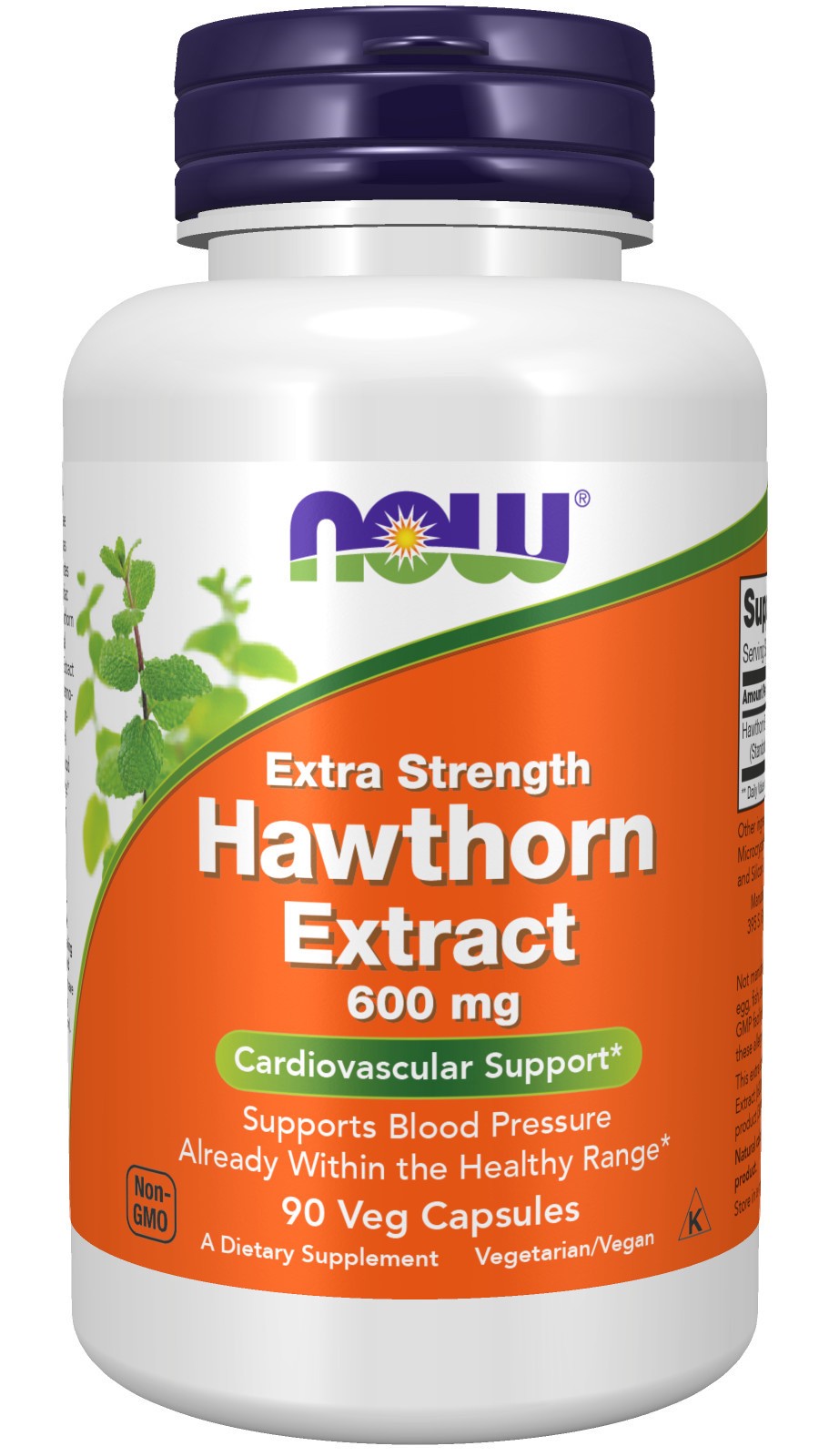 slide 1 of 4, NOW Hawthorn Extract 600 mg, Extra Strength - 90 Veg Capsules, 90 ct