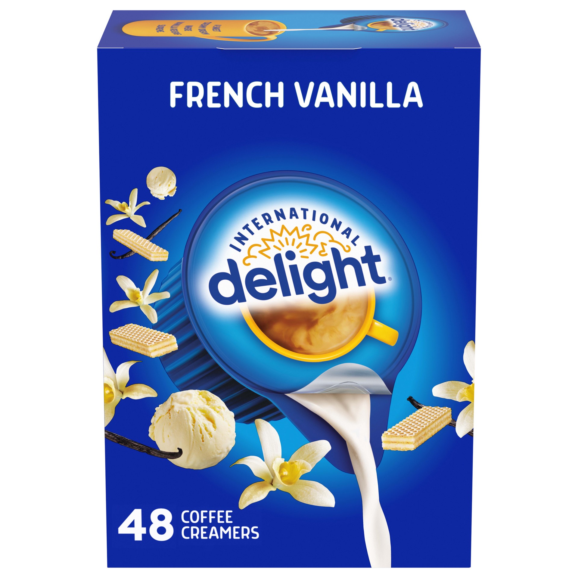 slide 1 of 5, International Delight Coffee Creamer Singles, French Vanilla- 48 ct, 48 ct