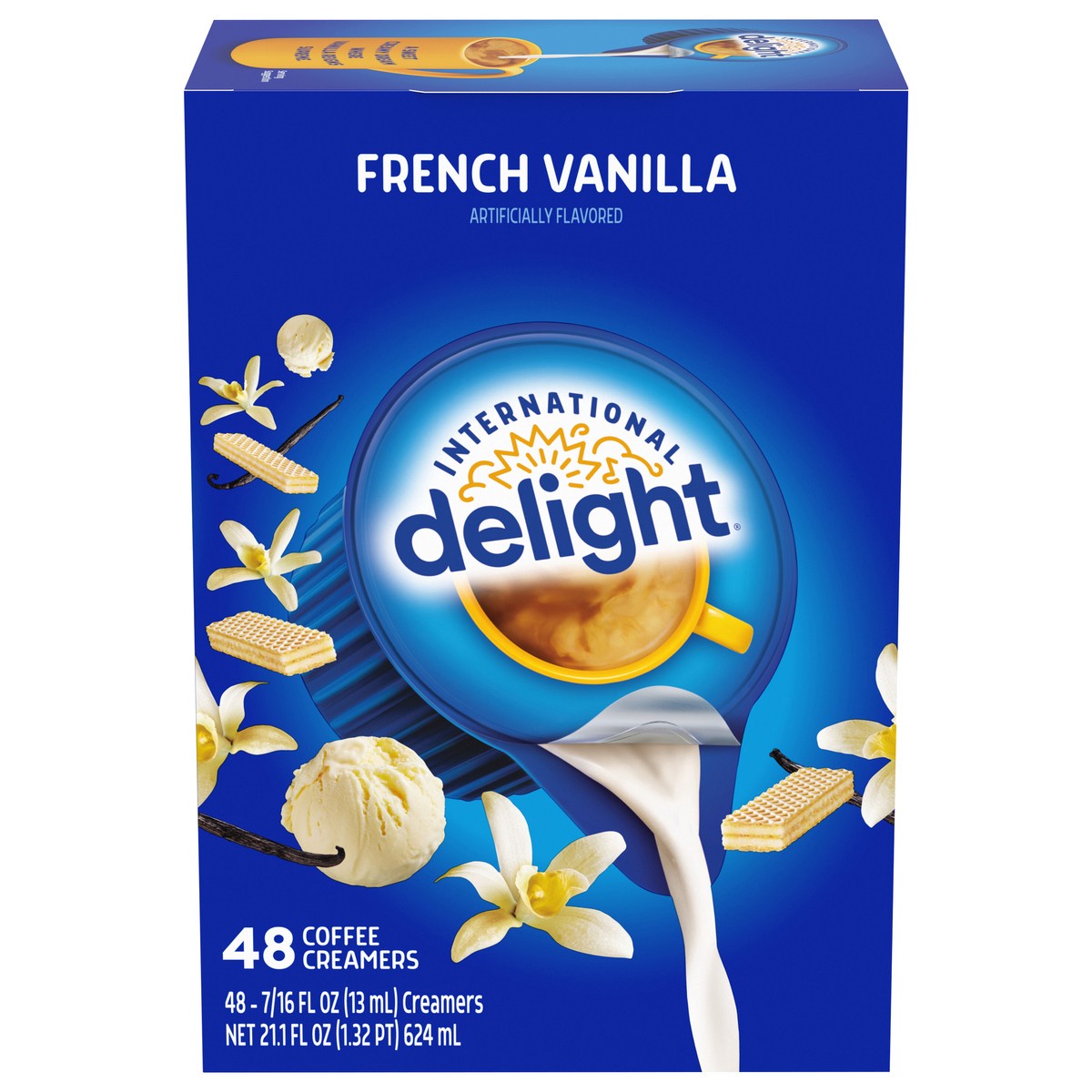 slide 1 of 5, International Delight French Vanilla Coffee Creamer Singles, 48 Count, 48 ct
