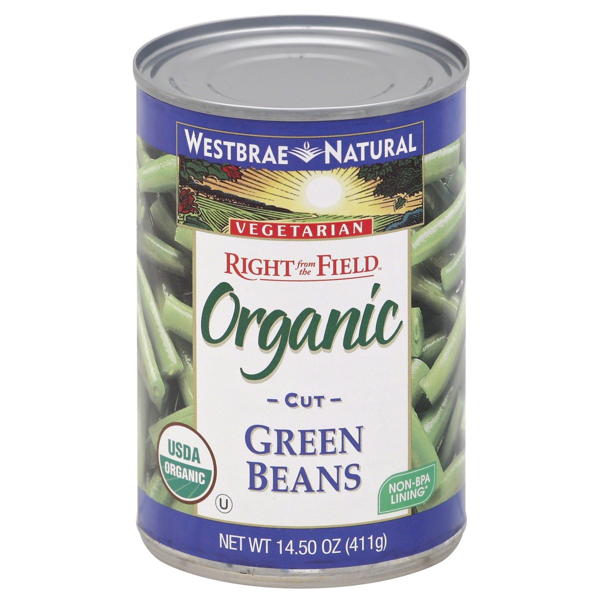 slide 1 of 6, Westbrae Natural Organic Cut Green Beans, 14.5 oz