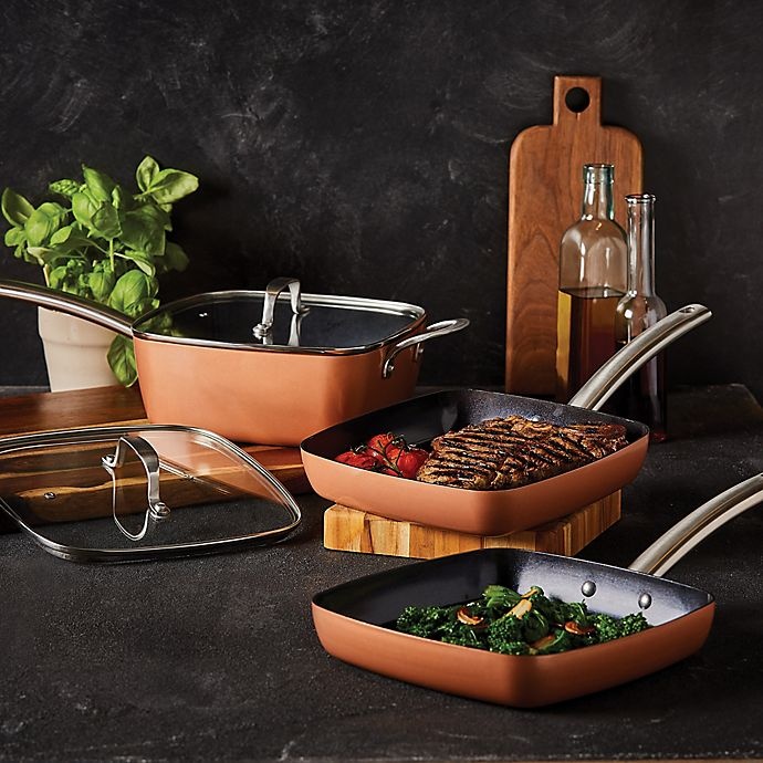 slide 3 of 3, Copper Chef Black Diamond Nonstick Square Pan Set, 5 ct