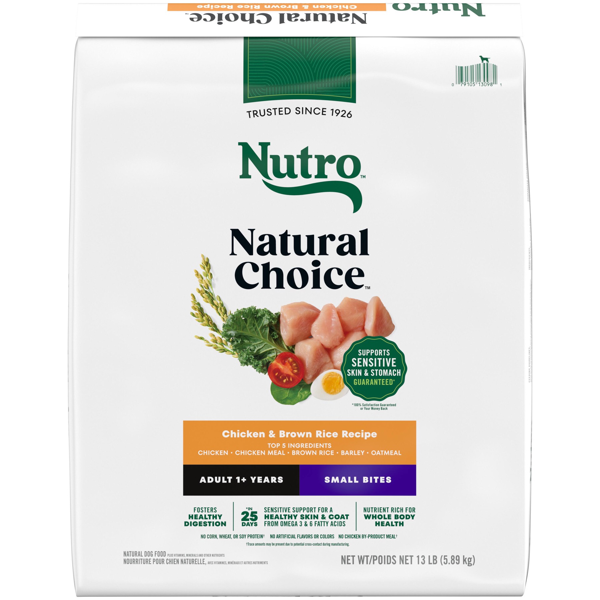 slide 1 of 15, Nutro Natural Choice Adult Small Bites Dog Food, Chicken & Brown Rice Recipe, 13 lb. Bag, 13 lb