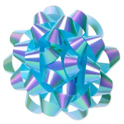 American Greetings Iridescent Aqua Confetti Poly Gift Bow