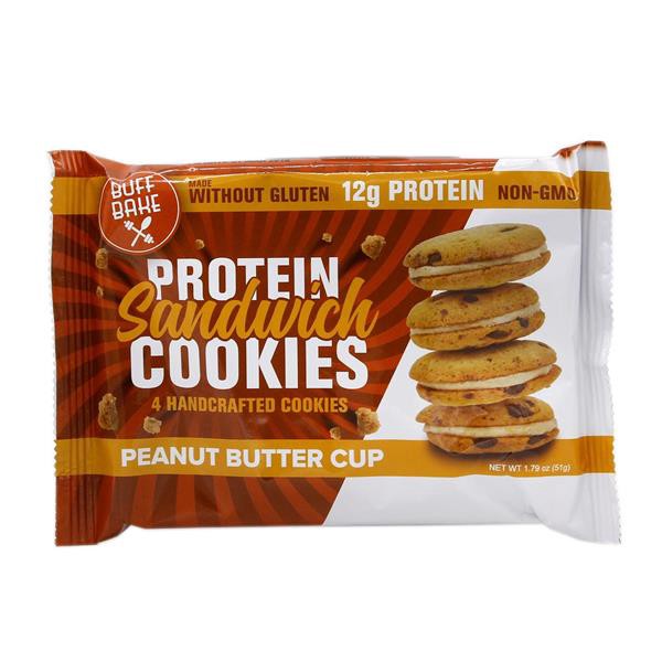 slide 1 of 1, Buff Bake Protein Crunchy Cookie With Peanut Spread, Peanut Butter Cup, 1.79 oz