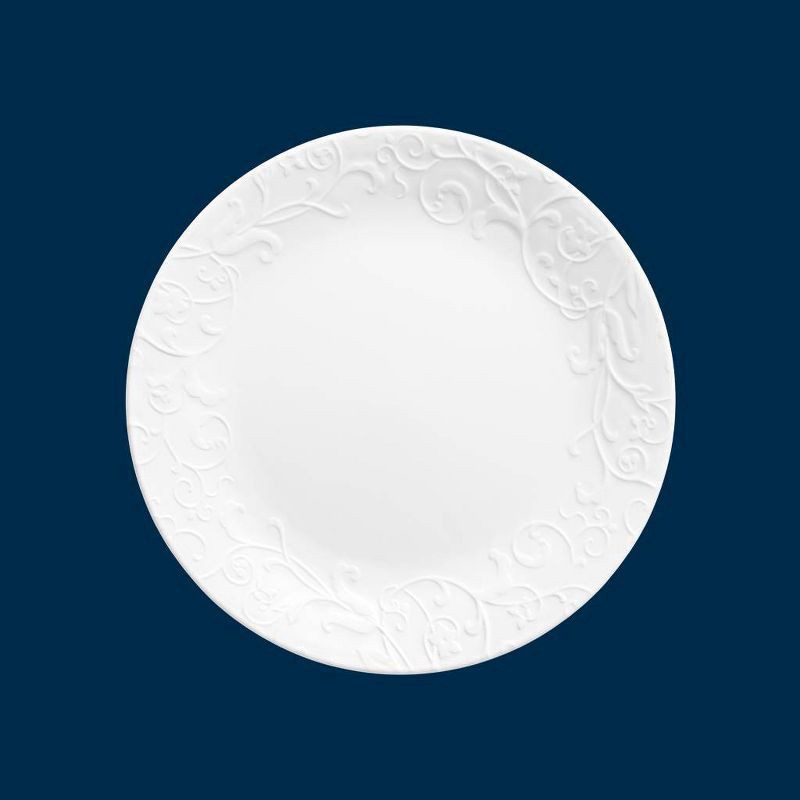 slide 5 of 5, Lunch Plate Embossed Faenza 8.5in White- Corelle, 8.5 in