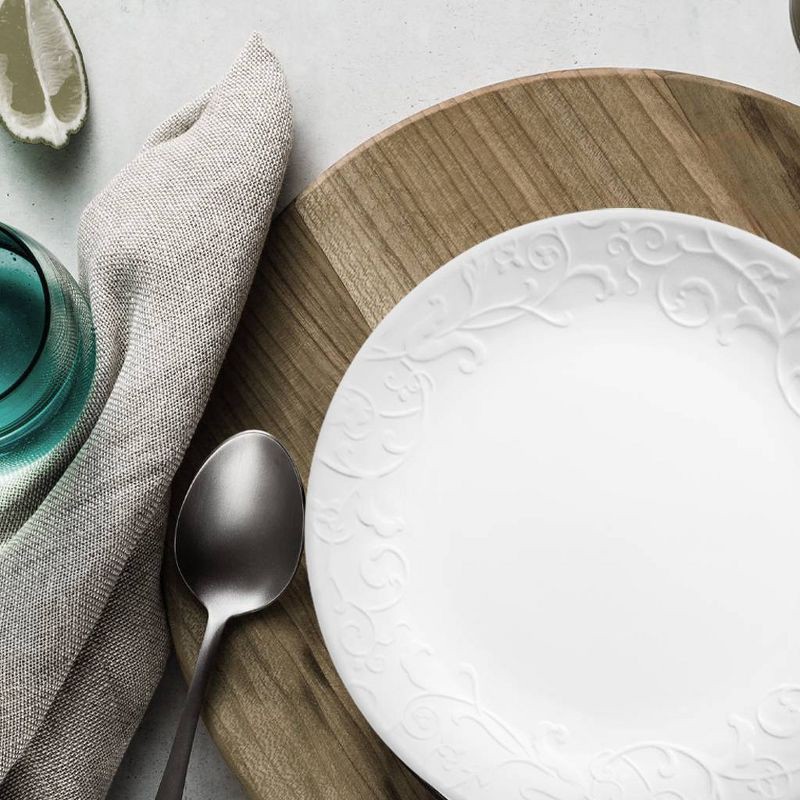 slide 3 of 5, Lunch Plate Embossed Faenza 8.5in White- Corelle, 8.5 in