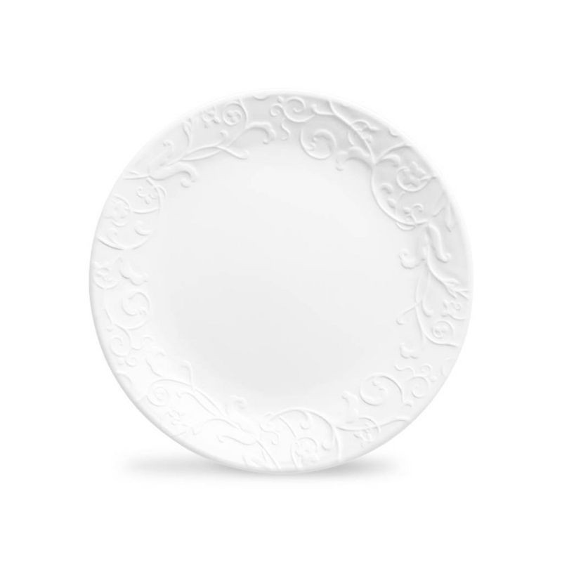 slide 1 of 5, Lunch Plate Embossed Faenza 8.5in White- Corelle, 8.5 in