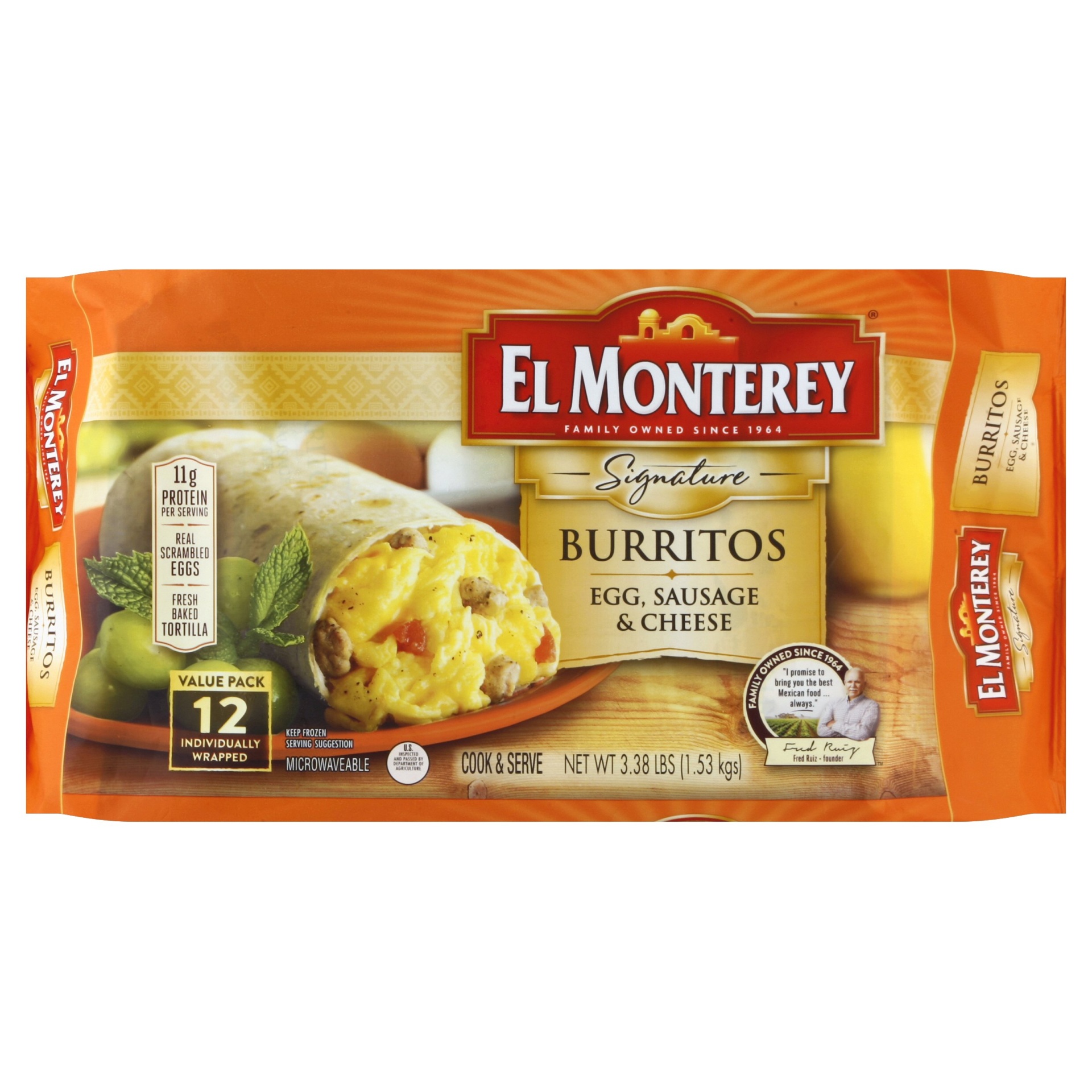 El Monterey Signature Egg, Sausage & Cheese Burritos 54 oz | Shipt