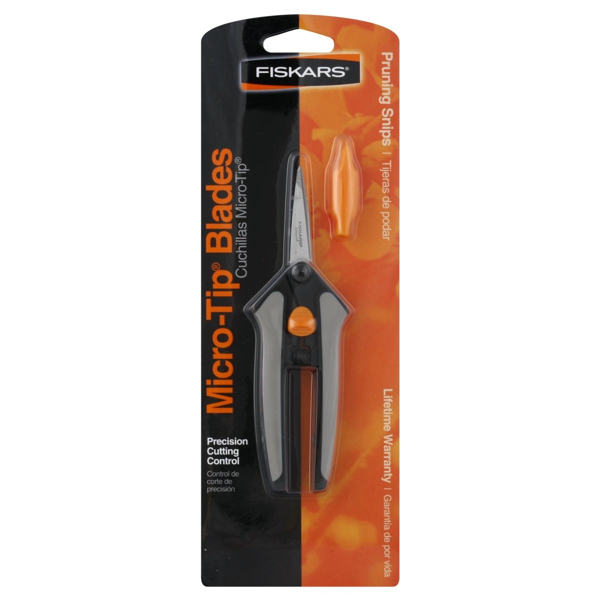 slide 1 of 1, Fiskars Softouch Micro-Tip Pruning Snips - Gray/Black, 4 in x 0.75 in x 10.75 in