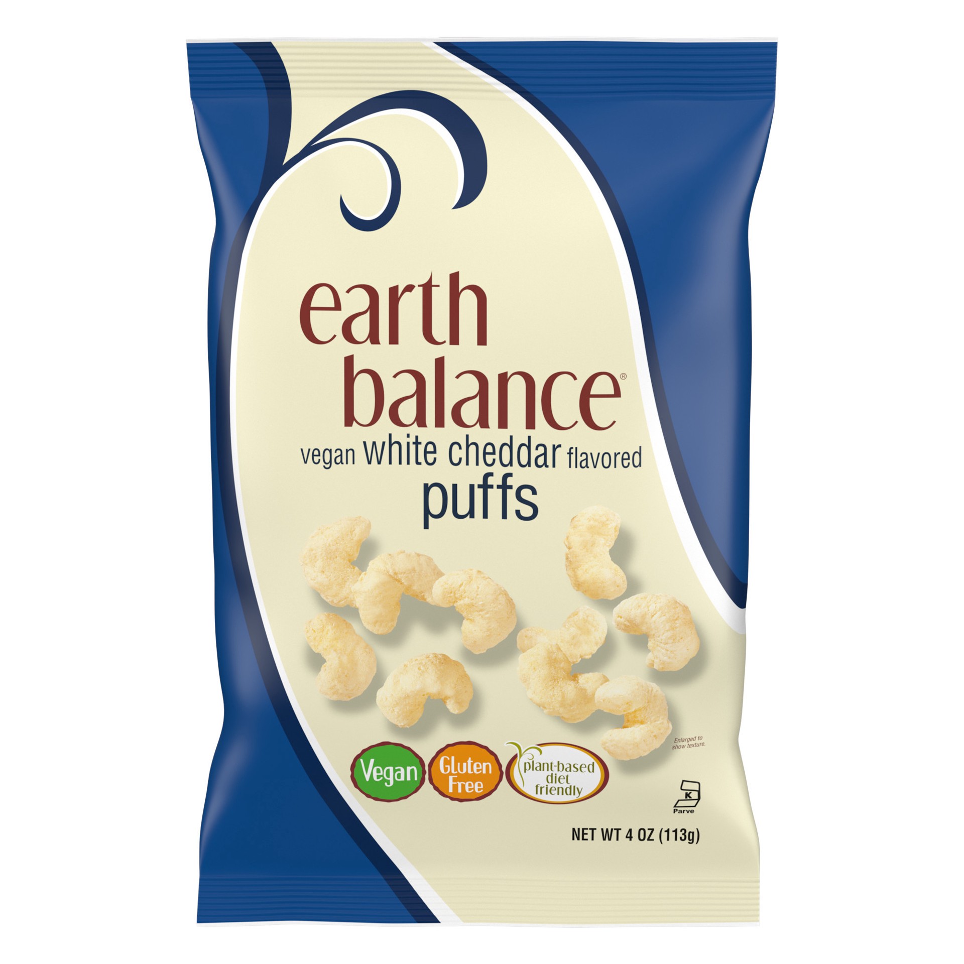 slide 1 of 9, Earth Balance Vegan Aged White Cheddar Flavor Puffs 4 oz, 4 oz