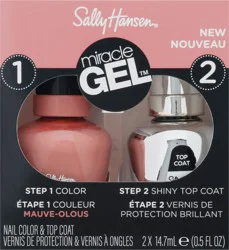 Sally Hansen Miracle Gel Nail Color & Top Coat, Mauve-Olous, 2 Each