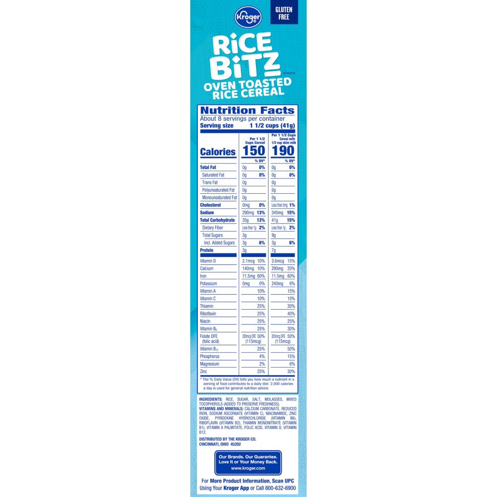 slide 2 of 6, Kroger Rice Bitz Cereal, 12 oz