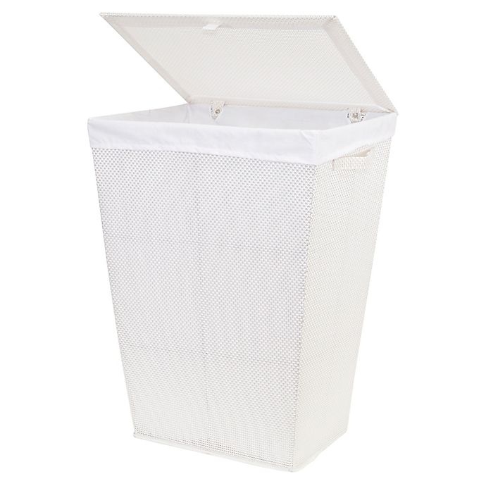 slide 2 of 2, Baum Parker Wide Weave Hamper - Winter White, 1 ct