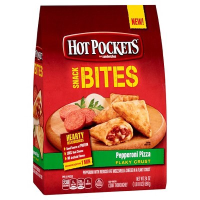 slide 1 of 5, Hot Pockets Pepperoni Pizza Snack Bites, 24.1 oz