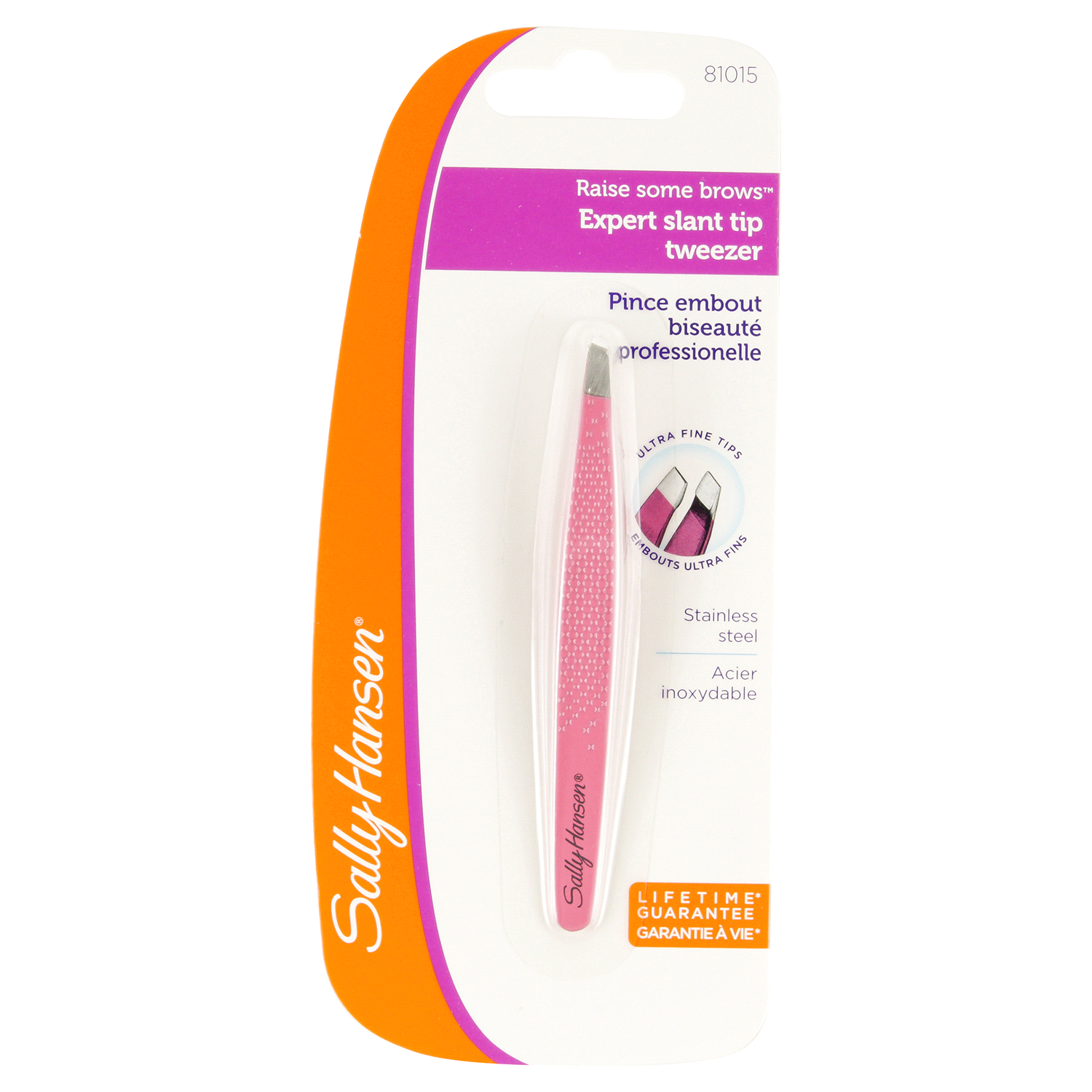 slide 1 of 2, Sally Hansen Raise Some Brows-Slant Tip Tweezer with Platform, Eyebrow Tweezers ,Tweezers, Pointed Tweezers, Grasp Hairs Firmly and Securely, 14 g