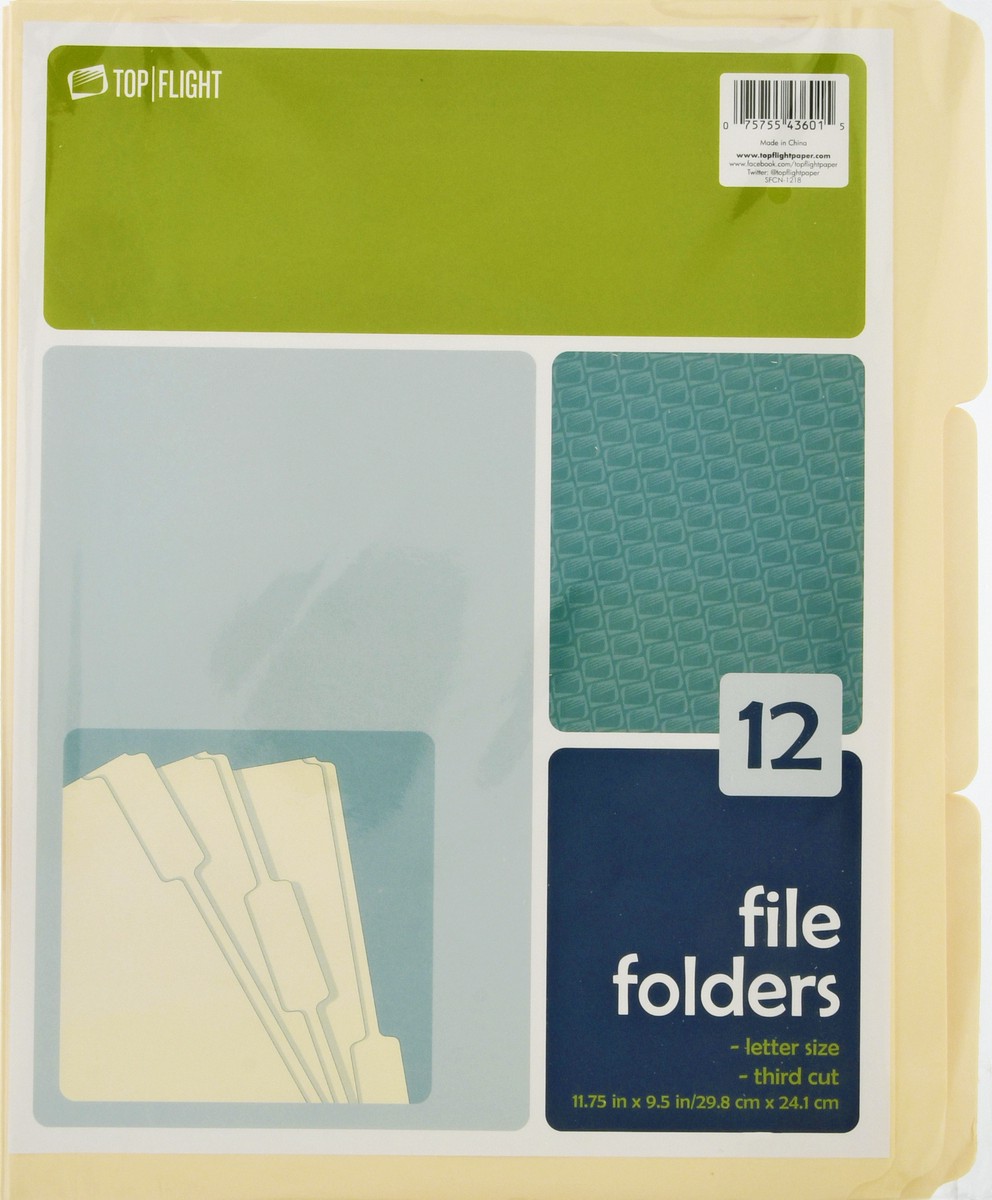 slide 1 of 11, Top Flight File Folders 12 ea, 12 ct