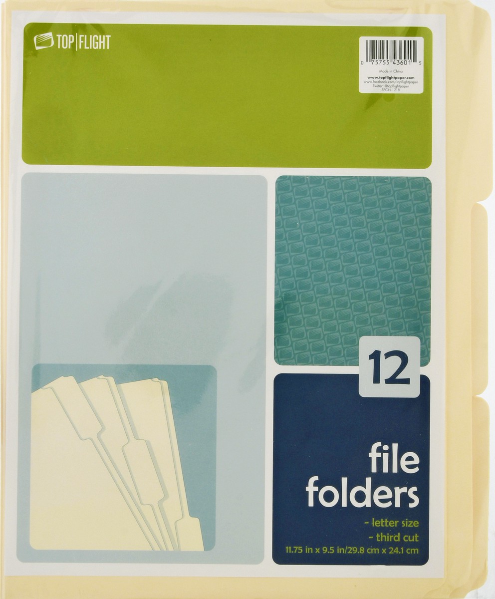 slide 3 of 11, Top Flight File Folders 12 ea, 12 ct