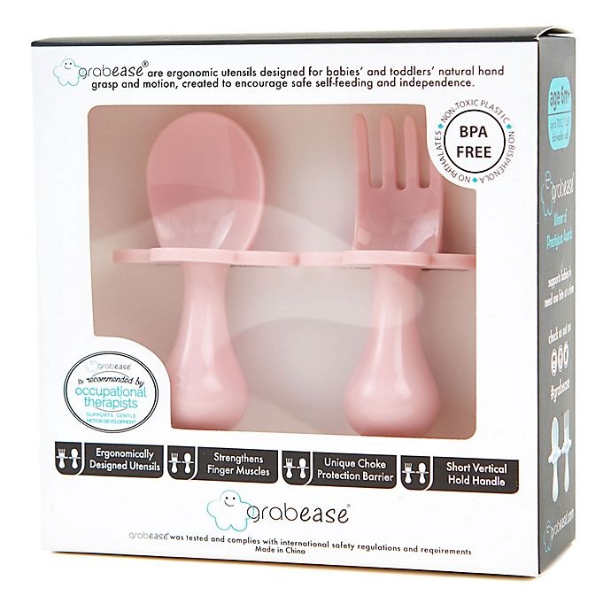 slide 3 of 4, Grabease First Training Self-Feeding Set - Blush, 2 ct