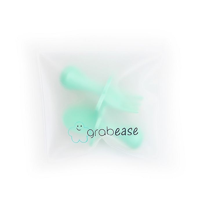 slide 5 of 6, Grabease First Training Self-Feeding Utensil Set - Mint, 2 ct