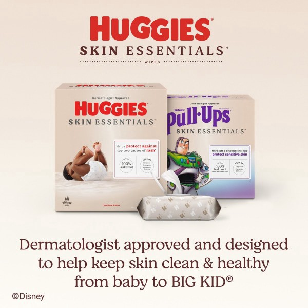 slide 7 of 29, Huggies Skin Essentials Baby Wipes, 6 Flip Top Packs (336 Wipes Total), 6 ct