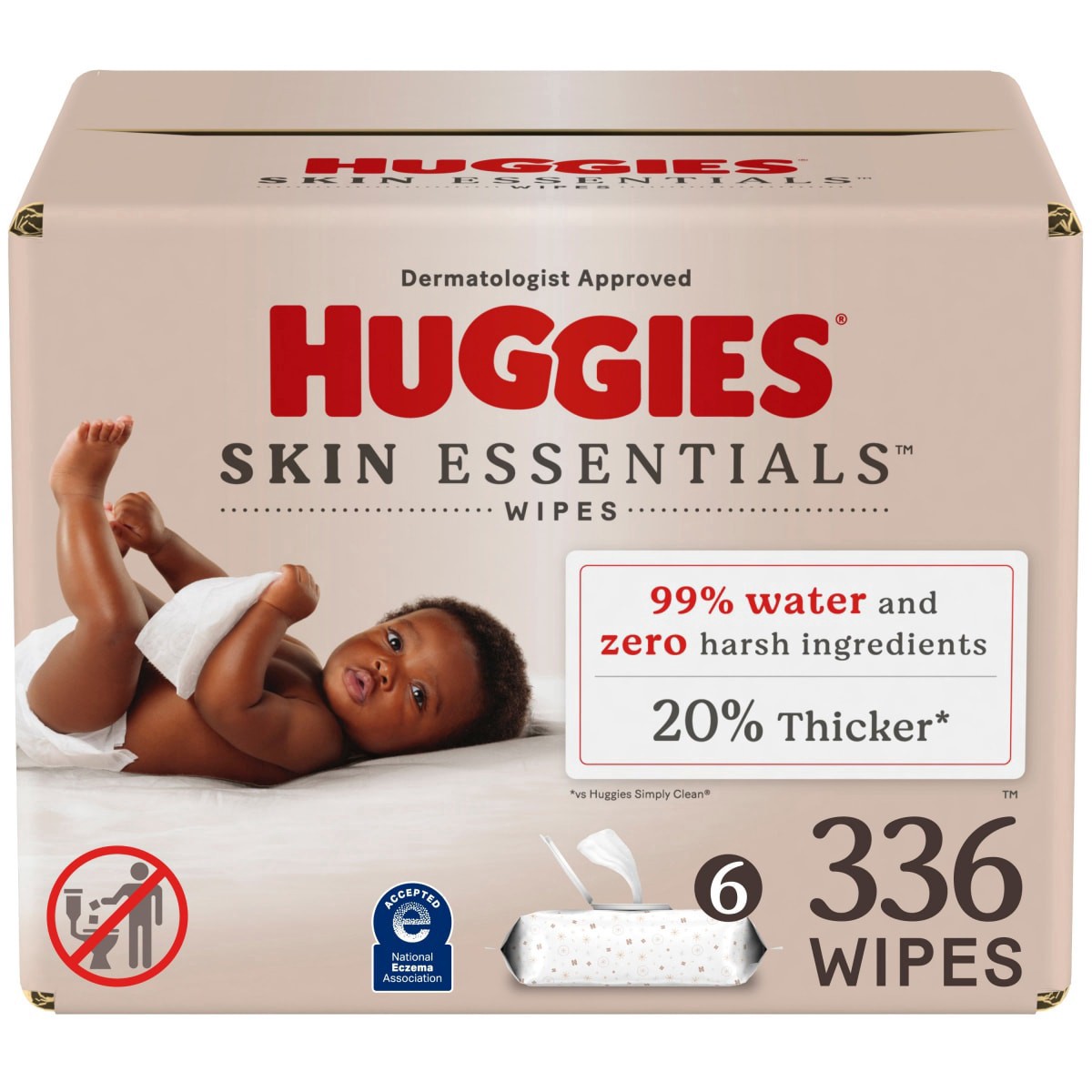slide 1 of 29, Huggies Skin Essentials Baby Wipes, 6 Flip Top Packs (336 Wipes Total), 6 ct