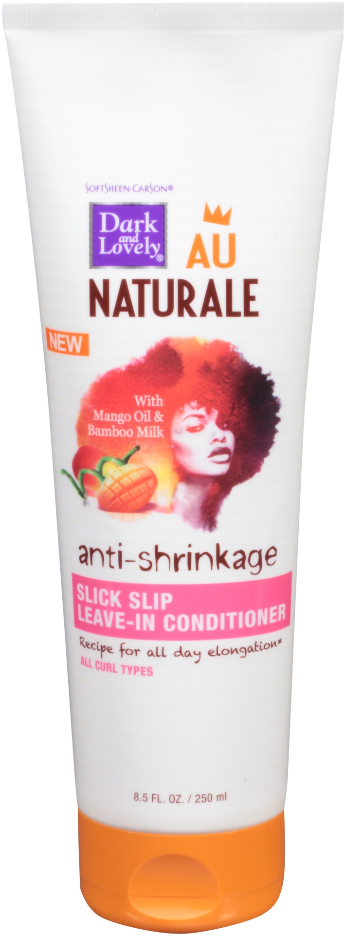 slide 2 of 6, Dark and Lovely Au Naturale Anti-Shrinkage Slick Slip Leave-In Conditioner for All Curl Types, 8.5 fl oz