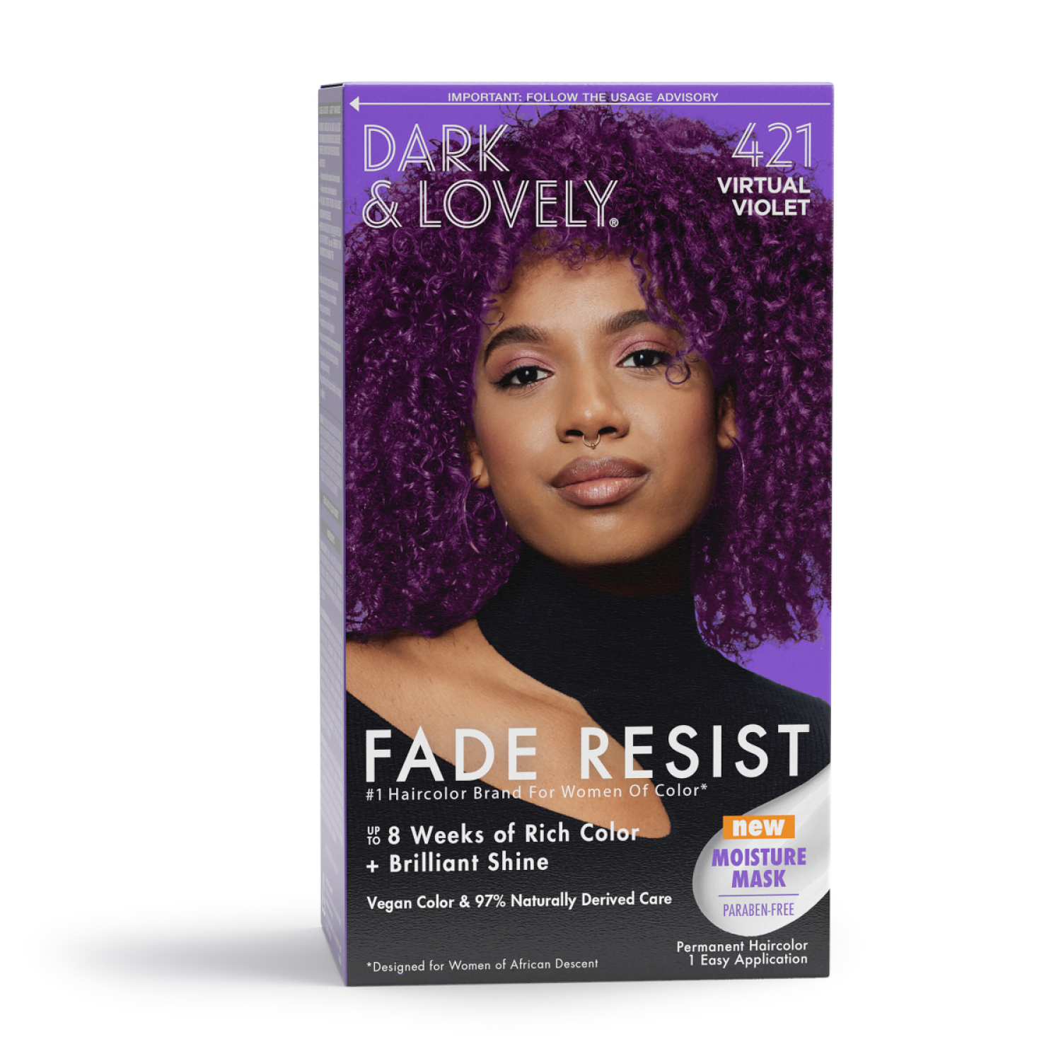 slide 1 of 3, Dark & Lovely Fade Resist 421 Virtual Violet Permanent Haircolor 1 ea, 1 ct