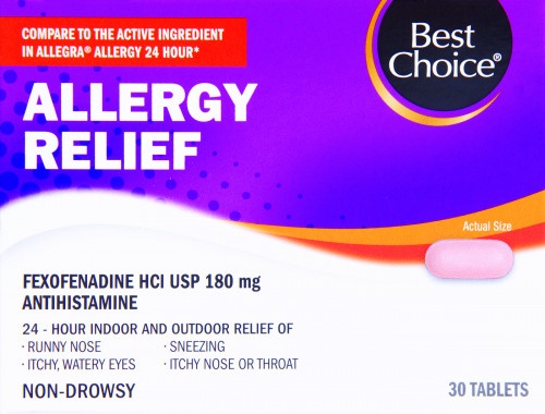 slide 1 of 1, Best Choice Fexofenadine Allergy Relief Tablets, 30 ct