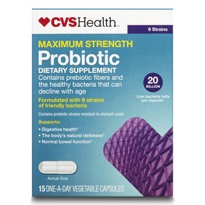 slide 1 of 1, CVS Health Maximum Strength Probiotic Vegetable Capsules, 15 ct
