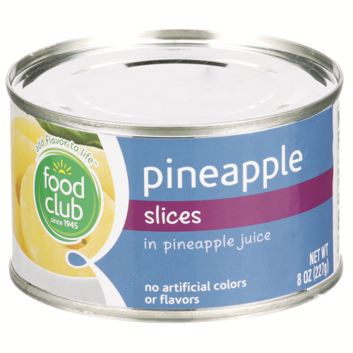 slide 1 of 1, Food Club Pineapple Slices In Pineapple Juice, 8 oz