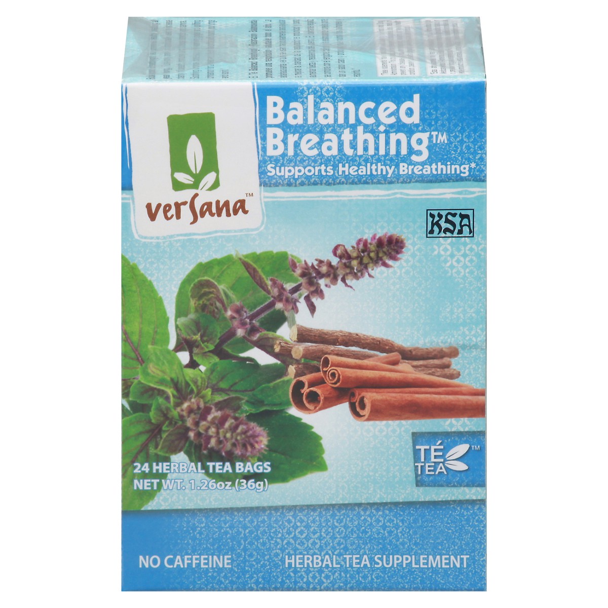 slide 1 of 1, Versana Balanced Breathing Tea Bags No Caffeine Herbal Tea 24 ea, 24 ct