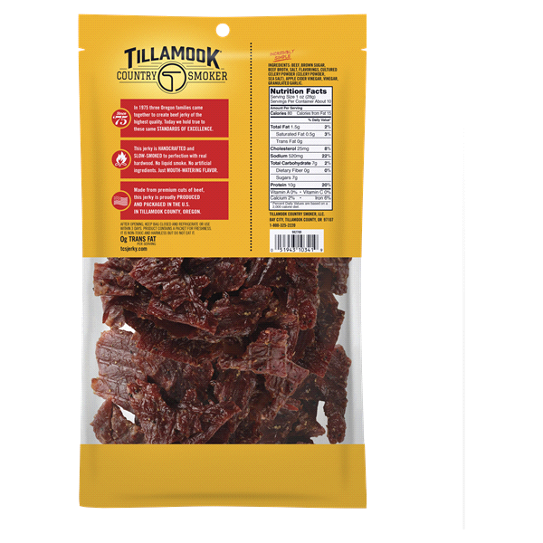 slide 5 of 5, Tillamook Country Smoker Old Fashioned Beef Jerky 10 oz, 10 oz