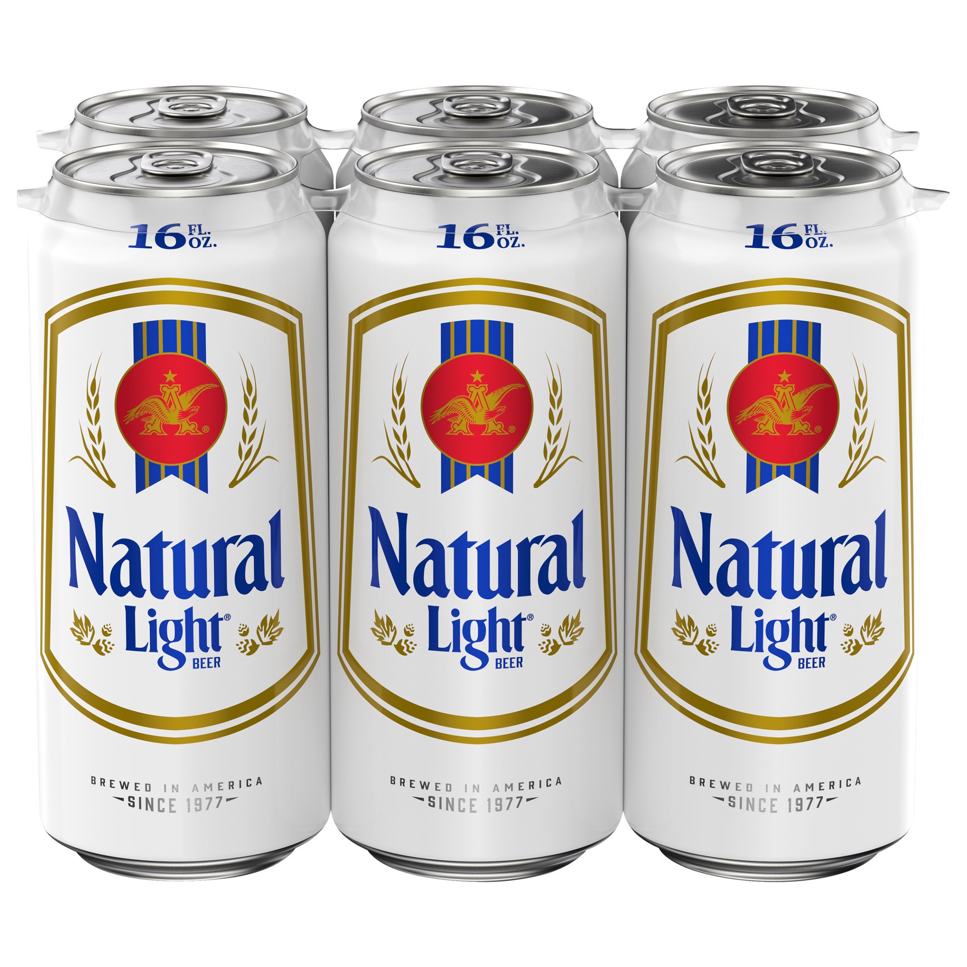 slide 4 of 4, Natural Light Beer 6 - 16 fl oz Cans, 6 ct; 16 oz