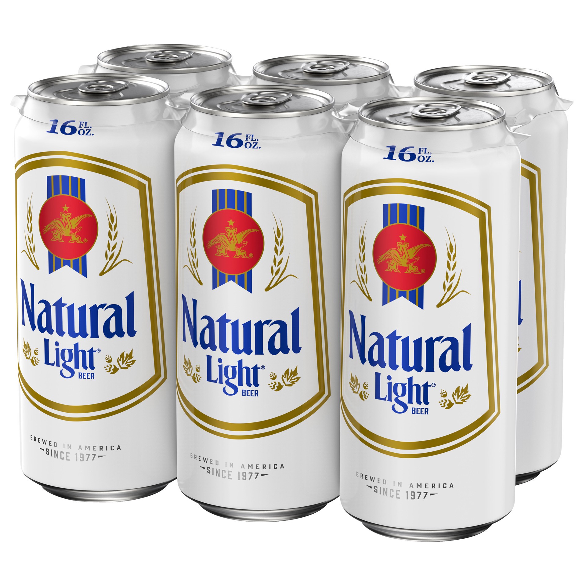 slide 3 of 4, Natural Light Beer 6 - 16 fl oz Cans, 6 ct; 16 oz