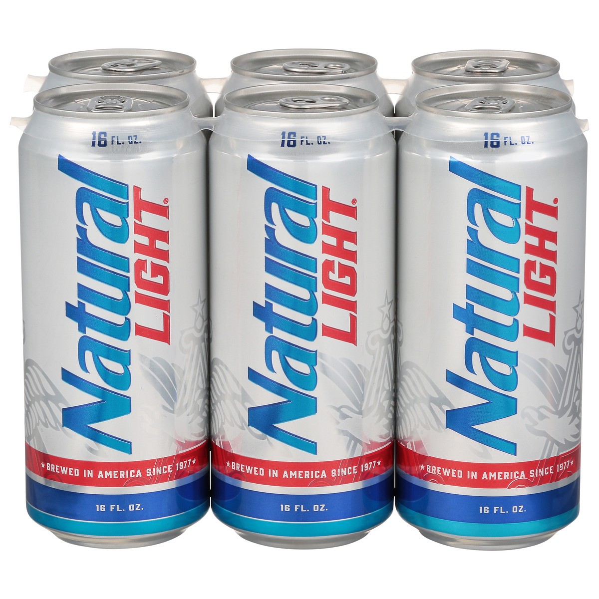 slide 1 of 4, Natural Light Beer 6 - 16 fl oz Cans, 6 ct