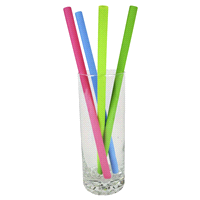 slide 5 of 5, Kolorae Silicone Straws With Cleaning Brushes, 6 ct
