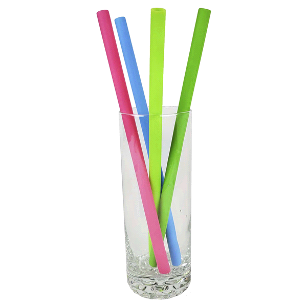 slide 3 of 5, Kolorae Silicone Straws With Cleaning Brushes, 6 ct
