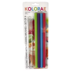 Kolorae Silicone Straws With Cleaning Brushes