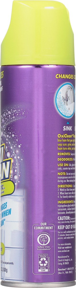 slide 5 of 9, Oxi-Clean Foam-Tastic™ Foaming Bathroom Cleaner, Fresh Scent, 19 oz Spray Can, Eliminates Soap Scum, Grime and Stains, 19 oz