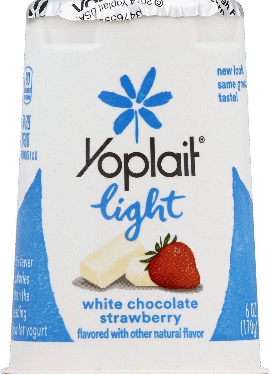 slide 4 of 5, Yoplait Light White Chocolate Strawberry Flavored Fat Free Yogurt, 6 oz