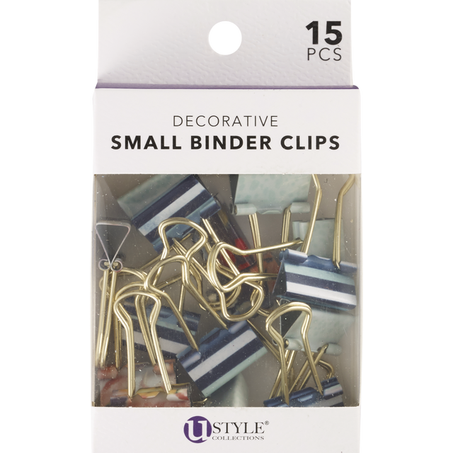 slide 1 of 1, Ustyle Small Binder Clips 15Ct, 1 ct
